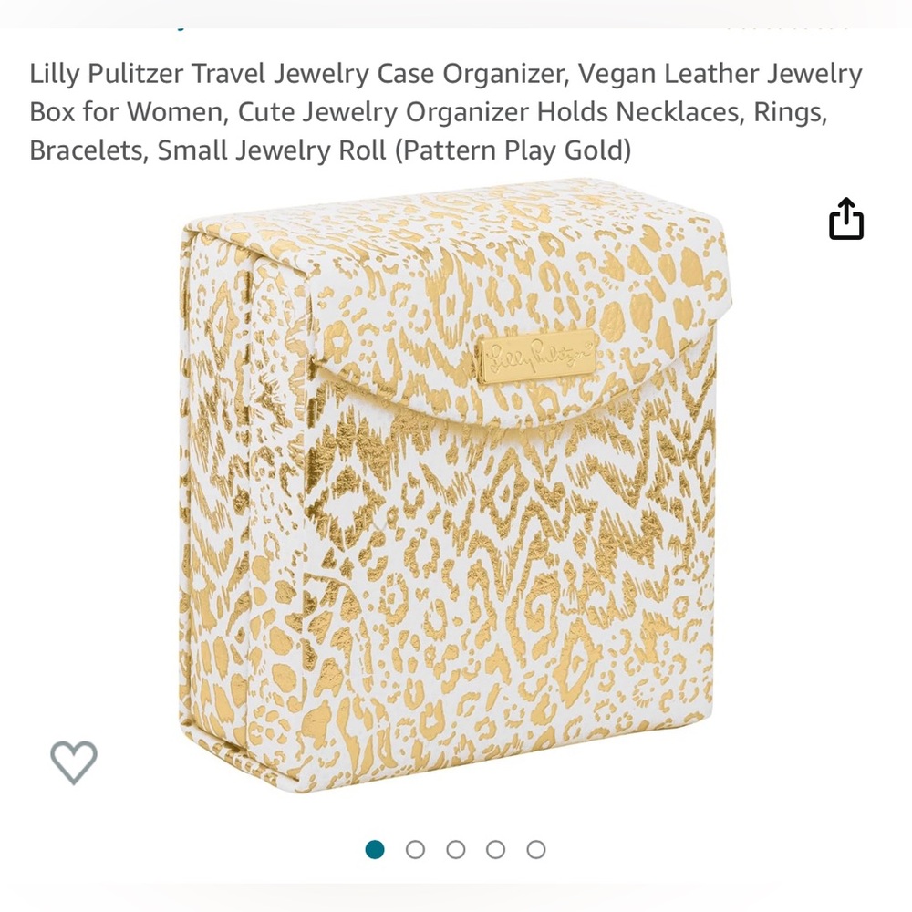 NWT/NIP Lilly Pulitzer Travel Jewelry organizer Gold Pattern Play